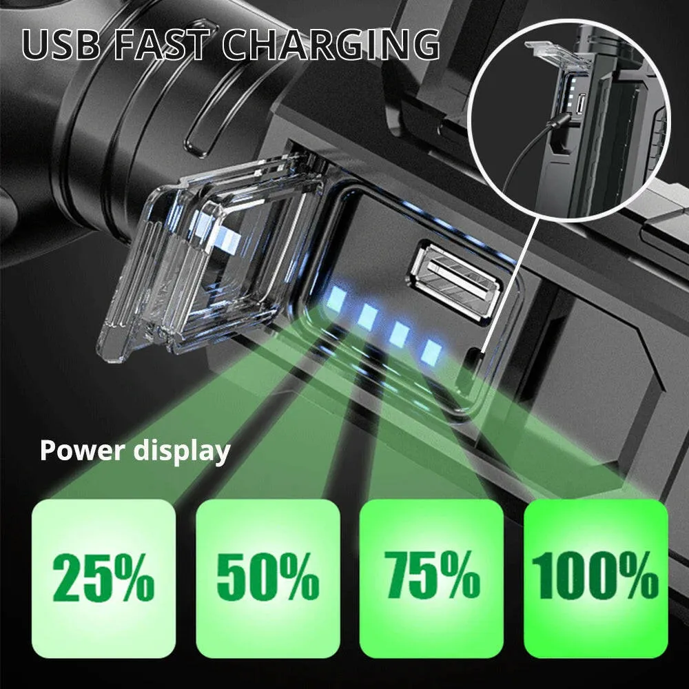 Rechargeable High Power Led Flashlights Ultra-long Lighting Distance  Lamp Searchlight  XHP70 Powerful Lantern Torches