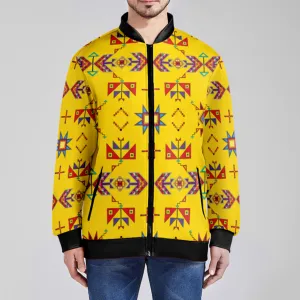 Scattered Generations Maize Zippered Collared Lightweight Jacket