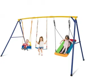 Super Fun Play Set Playground For Kids | 3 Different Swings: Belt Swing, Swing Seat, Platform Swing | Heavy Duty