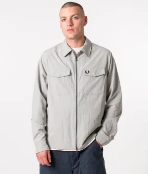 Zip Through Lightweight Textured Overshirt